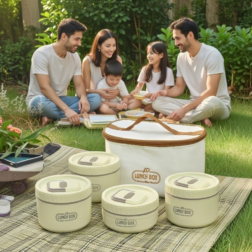(৩ বাটি) বা (৪ বাটি) Thermal Lunch Box। ঠান্ডা খাবার আর খেতে হবে না